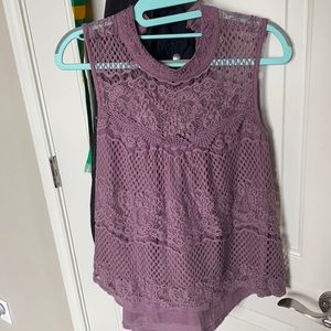 small purple lace shirt